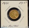 1891 $2.5 Gold Liberty Low Mintage MS 63