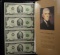Uncut Sheet of 4 $2 Bills