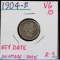 1904-S Barber Dime VG 10 Key Date Mintage 800K