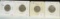 1914-D 16-S 19-D 24-D Buffalo Nickels VG to Fine Plus