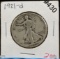 1921-D Walking Half Dollar VG Plus
