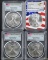 2017-2020 ASE 4 Coin Consec. Dates PCGS/NGC MS-70
