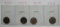 4 Semi Key Date Barber Dimes 08-O 09-O 09-D 15-S