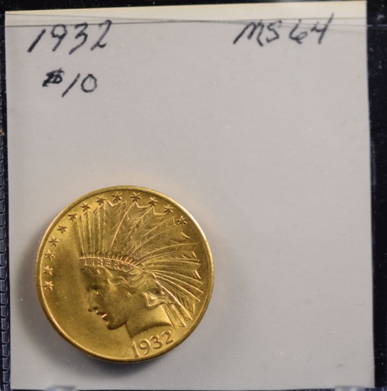 1932 $10 Gold Indian MS 64