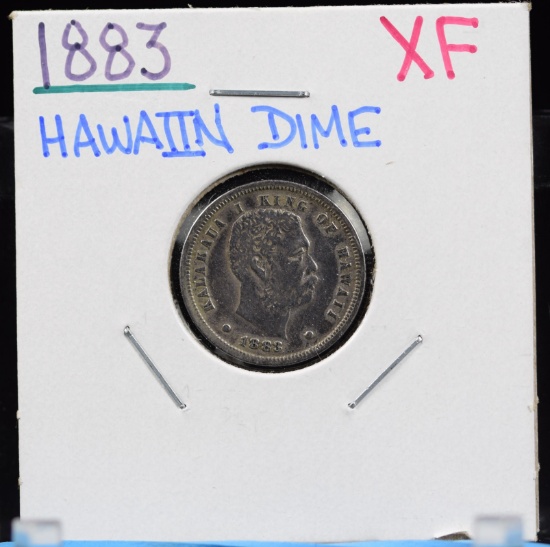 1883 Hawaiian Dime XF