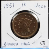 1851 Braided Hair Large Cent Uncirculated