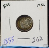 1855 Seated Dime BU AU