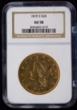 1870-S $20 Gold Double Eagle NGC AU-58