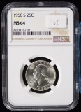 1950-S Washington Silver Quarter Gem Unc MS 64 NGC White