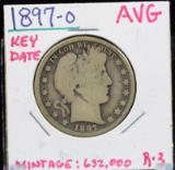 1897-O Barber Half Dollar AVG Key Date Mint 632K R-3