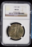 1939 Walking Half Dollar NGC MS-64
