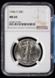 1946-S Walking Half Dollar NGC MS-65