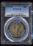 1938-D Walking Half Dollar PCGS F-15