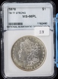1878 Morgan Silver Dollar 7/8 Tailfeather Variety Strong MS 66 PL