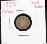 1853 Seated Half Dime VG