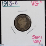 1913-S Barber Dime VG Plus Semi Key Date