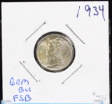 1934 Mercury Dime FSB GEM BU