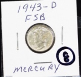 1943-D Mercury Dime FSB MS 65