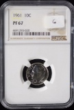 1961 Proof Roosevelt Silver Dime Superb+ NGC MS 67