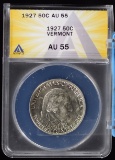 1927 Vermont Half Dollar ANACS AU-55
