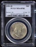 1953-D Franklin Half Dollar PCGS MS-64 FBL
