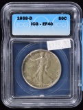 1938-D Walking Half Dollar ICG XF-40 Key Date