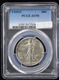 1929-S Walking Half Dollar PCGS AU-50 Great Coin