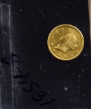 1854-S $1 Gold Liberty RARE 14K Mintage AU with Luster