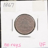 1867 Shield Nickel VF