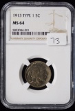 1913 Buffalo Nickel Type I NGC MS 64 Mound Type NGC