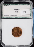 1945-D Lincoln Wheat Cent MS 68 Extremely High Grade RED PCI