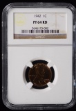 1942 Lincoln Cent NGC PF-64 Red