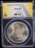 1891-S Morgan Dollar ANACS MS-61 White