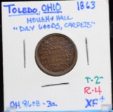 1863 CWT Toledo Hough Hall Day Goods R-4 XF Plus