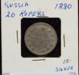 1880 Russia 2 Kopek Silver