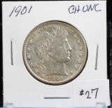1901 Barber Silver Half Dollar UNC Condition Rare
