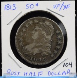 1813 Bust Silver Half Dollar VF/EF Condition