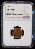 1944-D Lincoln Cent ANACS MS-67 Red