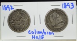 1892 & 1893 Columbian Half Dollar Commen Expo Set