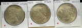 1923 3 Peace Dollars MS 63 3 Coins