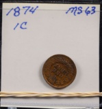 1874 Indian Head Cent MS 63