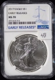 2017 American Silver Eagle Early Releases NGC Perfect MS 70