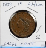 1838 Braided Hair Copper Large Cent AU/Unc