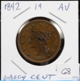 1842 Braided Hair Copper Large Cent About Unciculated