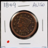 1849 Large Cent AU 50
