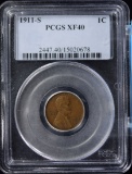 1911-S Lincoln Wheat Copper Cent XF Extra Fine 40 PCGS