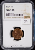 1934 Lincoln Wheat Copper Cent MS 65 GEM RED NGC