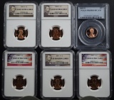 2000-S Thru 2005-S 6 Lincoln Cents 6 Coins PR69 Red