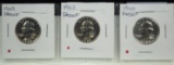 1959 1962 & 1964 3 Silver Proof Washington Quarters