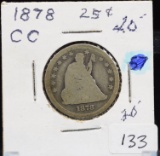 1878-CC Carson City Seated Liberty Quarter Dollar